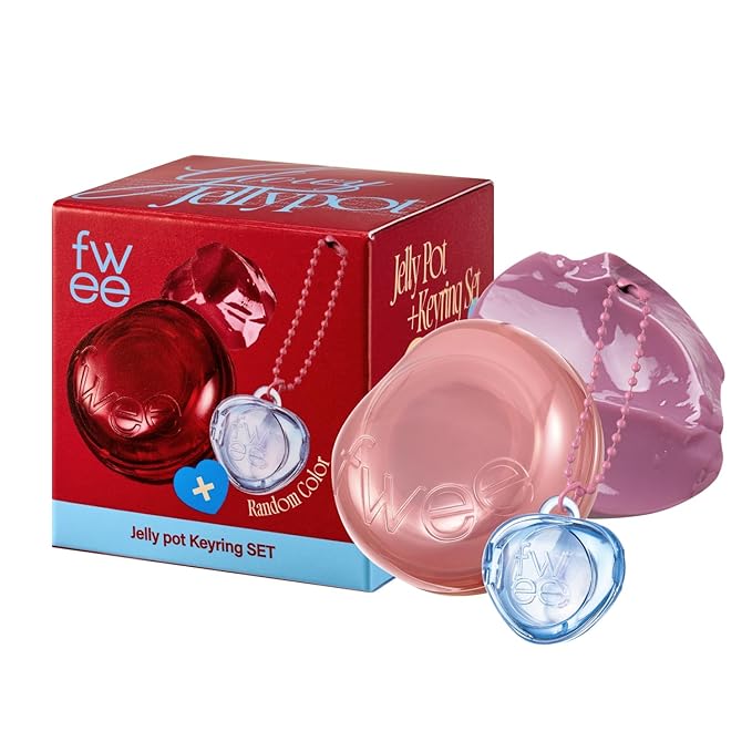 fwee Glowy Jelly Pot + Keychain SET | Dewy Jelly Lip & Blush Color, Tinted Glow Jelly Balm, Dewy Buildable Finish – Lavender Whip (Creamy Lavender) | 0.14 oz