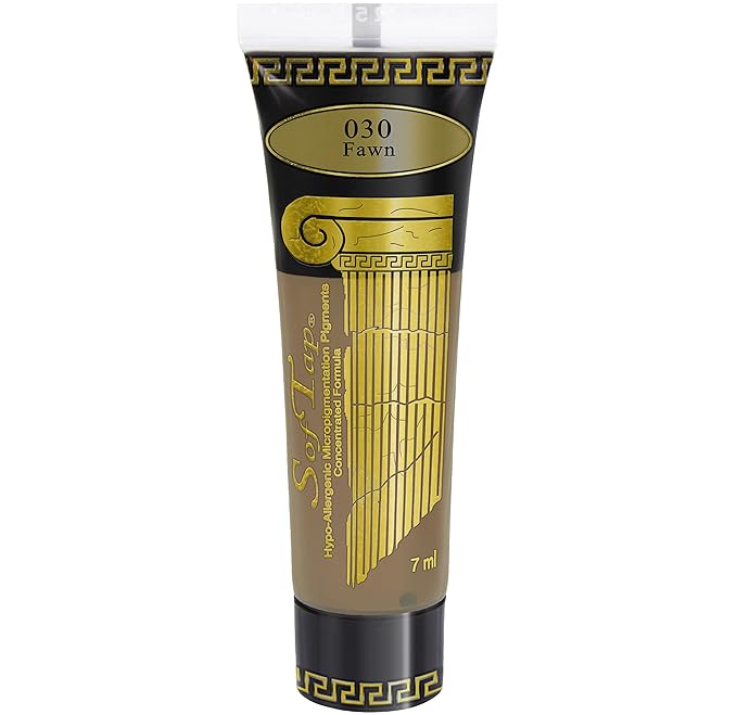 Microblading Ink for Eyebrows by SofTap® | Fawn – Light Neutral Taupe Brown PMU Pigment for Nano Brows, Machine & Hand Method | Carbon-Free Inorganic Permanent Makeup Ink