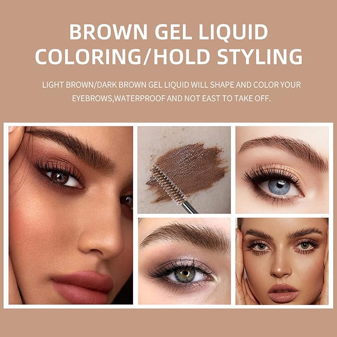 DAGEDA Eyebrow Setting Gel, 4 Packs Brow Fix Gel, Waterproof And Sweat-Proof Eyebrow Repair Liquid Brows Styling Beauty Salon Home Use Makeup, 3.53oz