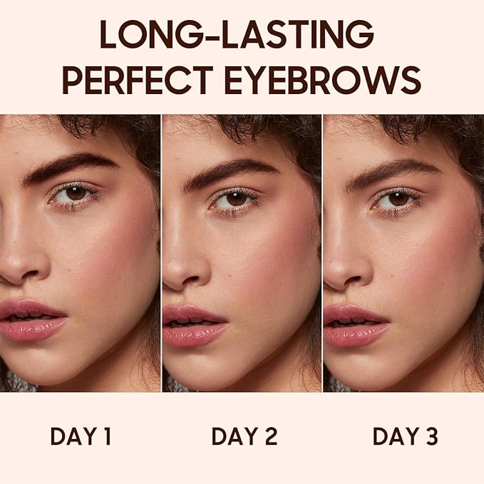 Eyebrow Gel - Peel Off Brow Gel Waterproof with Eyebrow Stencils, Transfer-Proof Eyebrow Tattoo for Girl Create Fuller & Defined Brows Makeup, No Smudge and Easy to Color, 1 Pack (Dark Brown)