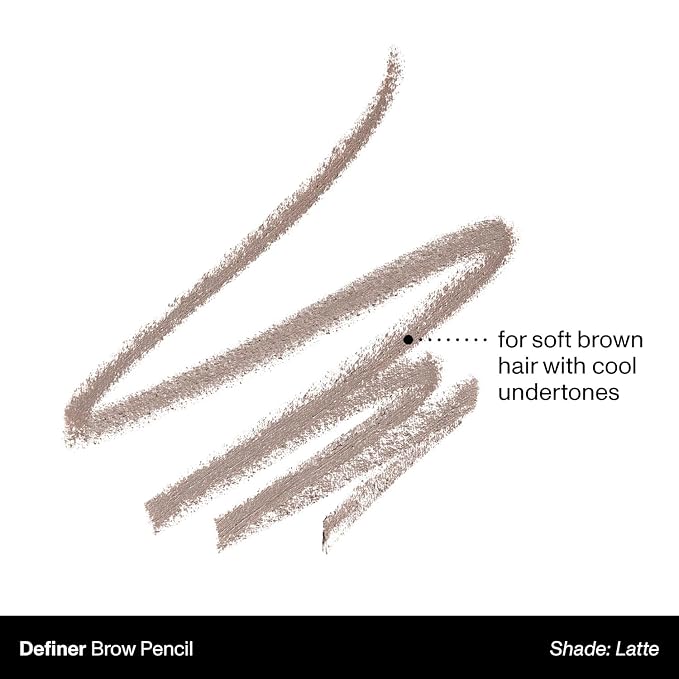 Morphe Definer Dual-Ended Brow Pencil & Spoolie - Eyebrow Pencil with Precision Slanted Tip for Shaping, Defining & Filling - Smooth, No-Tug Formula - Latte (0.003 oz)