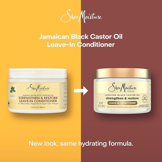 Shea Moisture Jamaican Black Castor Oil Leave In Conditioner 100% Pure Jamaican Black Castor Oil For Damaged Hair to Soften and Detangle Hair 11.5 oz (Pack of 12)