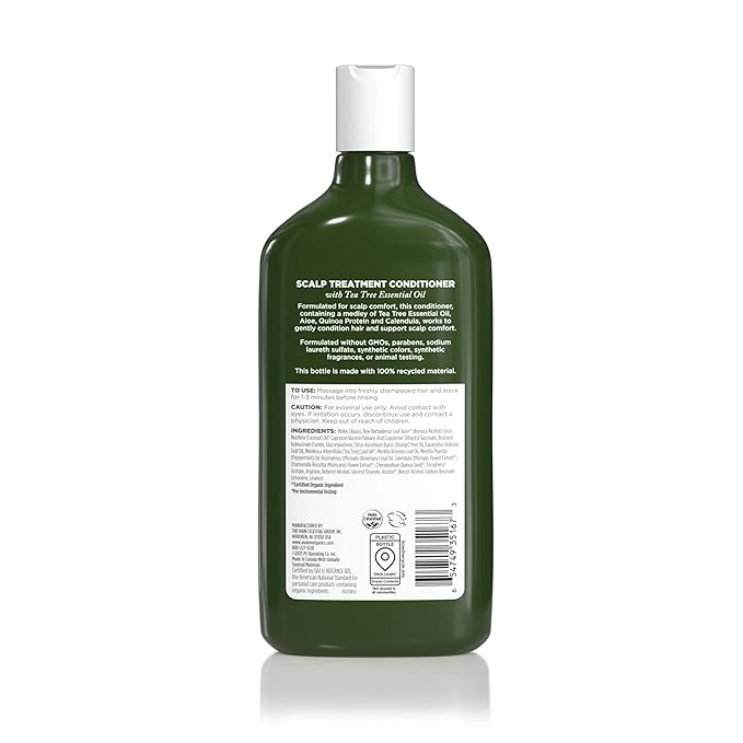 Avalon Organics Scalp Treatment Tea Tree Conditioner, Encourages Scalp Well-Being and Leaves Hair Soft, 11 Fluid Ounces