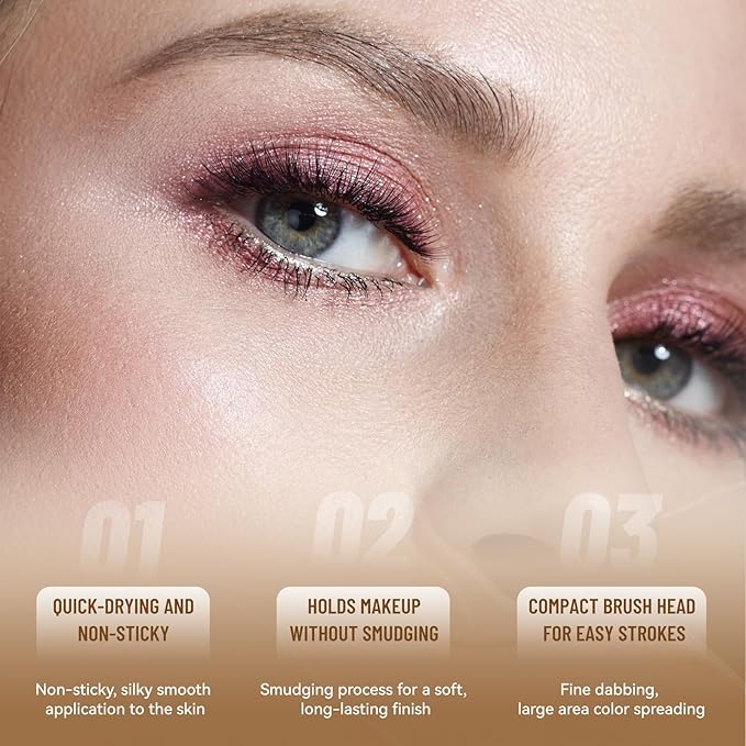 Liquid Eyeshadow, Long-Lasting Matte/Pearlescent eyeshadow, Cut Crease Eyeshadow Gel, High-Pigmented for Bold Eye Makeup, for day-to-night transitions (Blush, Pearl)