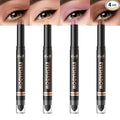LANGMANNI 4Colors Dual-Ended Cream Eyeshadow Stick Set – Silky Smooth, Waterproof & Transfer-Proof, Built-in Blender Brush, All-Day Matte & Shimmer Wear Eye Makeup(#3+5+9+13)