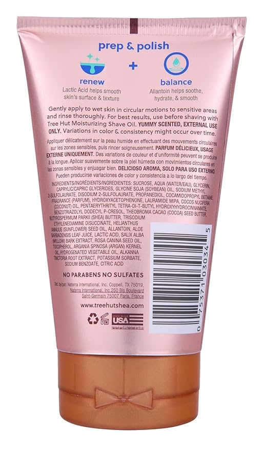 Tree Hut Moroccan Rose Shave Prep Polish, Gently Soothe & Prep Skin, Exfoliating Shave Essential, 7 fl oz.