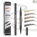 2 Pcs Microblading Eyebrow Pencil for Women, Waterproof Brow Pencil, with Eyebrow Brush, 2-in-1 Dual-Ended Eyebrow Pen for Natural Hair-Like Brows