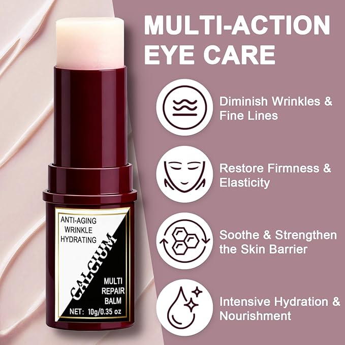 Calcium Multi Balm - Intensive Repair & Soothing Balm with Retinol & Caffeine- Reduces Wrinkles, Firms Skin, Diminishes Puffiness & Dark Circles - Anti-Aging Cream For Face, Eyes & Neck,0.35 oz