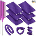 WILLBOND 60 Pieces Flexible Curling Rods Hair Curlers Rollers Twist Flexi No Heat Rods Rollers for Long Short Hair Women(0.3 x 7 Inch,Purple)