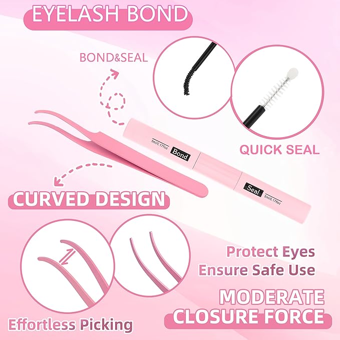 YIDUO Lash Clusters Kit 40D+50D+80D+100D Volume Left&Right Cat Eye Cluster Eyelash Extensions Kit 560pcs 10-20mm Wispy Individual Eyelash Extension with Lash Bond and Seal Removers Tweezers