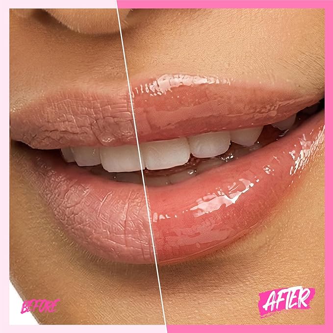 SKINTIFIC Peptide Brightening Lip Serum, Hydrating & Plumping Tinted Lip Gloss, Moisturizing Lip Balm with Polypeptides & Squalane for Glossy Sheer, Smooth Lips(05 Peach Rose)