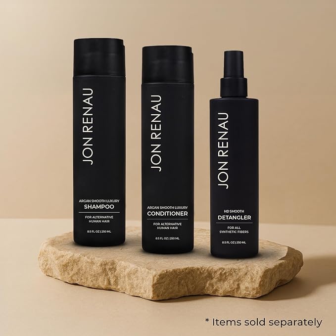 Jon Renau Argan Smooth Luxury Wig Shampoo, Gentle Hydrating Cleanser with Argan Oil, Color Safe Formula for Human Hair Wigs and Toppers, Moisture Rich and Sulfate Free, Wig Care Products