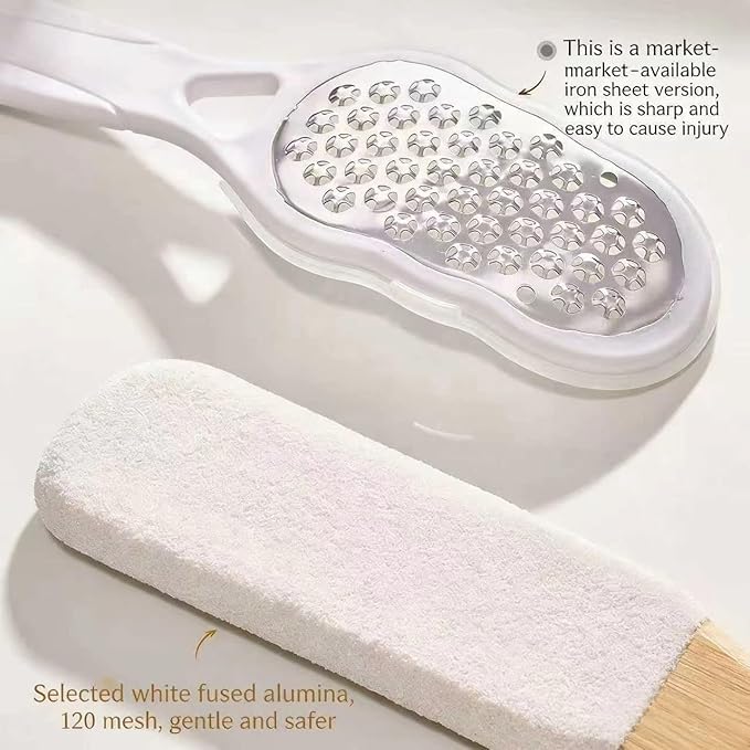 2-Pack Professional Pedicure Foot File & Pumice Stone - Callus Remover and Foot Scrubber for Dead Skin, Dry Rough Feet and Cracked Heels