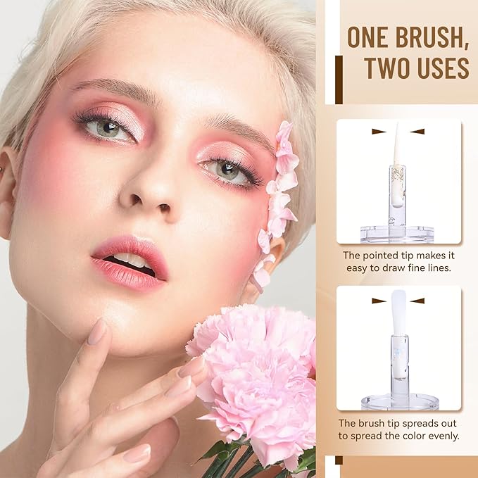 Liquid Eyeshadow, Long-Lasting Matte/Pearlescent eyeshadow, Cut Crease Eyeshadow Gel, High-Pigmented for Bold Eye Makeup, for day-to-night transitions (Blush, Pearl)
