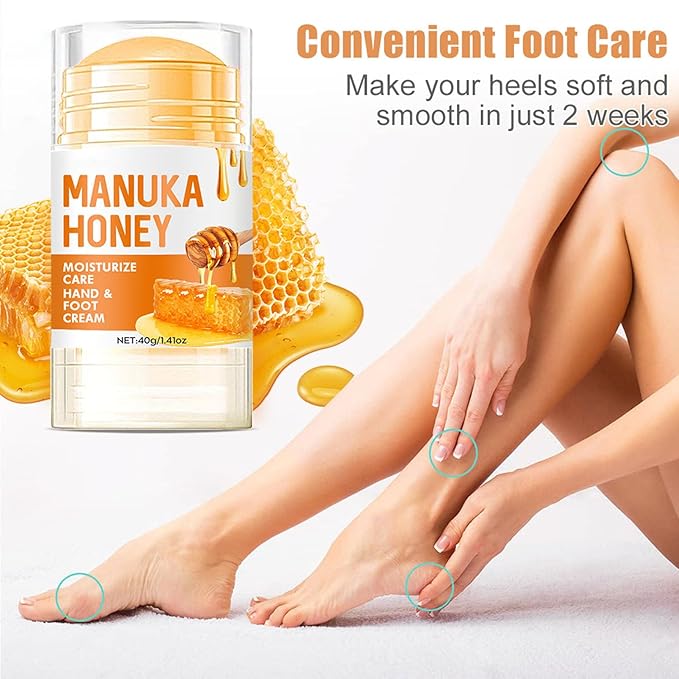 NovaCharm 2PCS Urea Cream 60 Percent for Feet, Maximum Strength Urea Foot Cream Stick, Foot Moisturizer Lotion for Cracked Heels, Dry Hands & Rough Knees (1.4Ounce(Pack of 2), Honey)