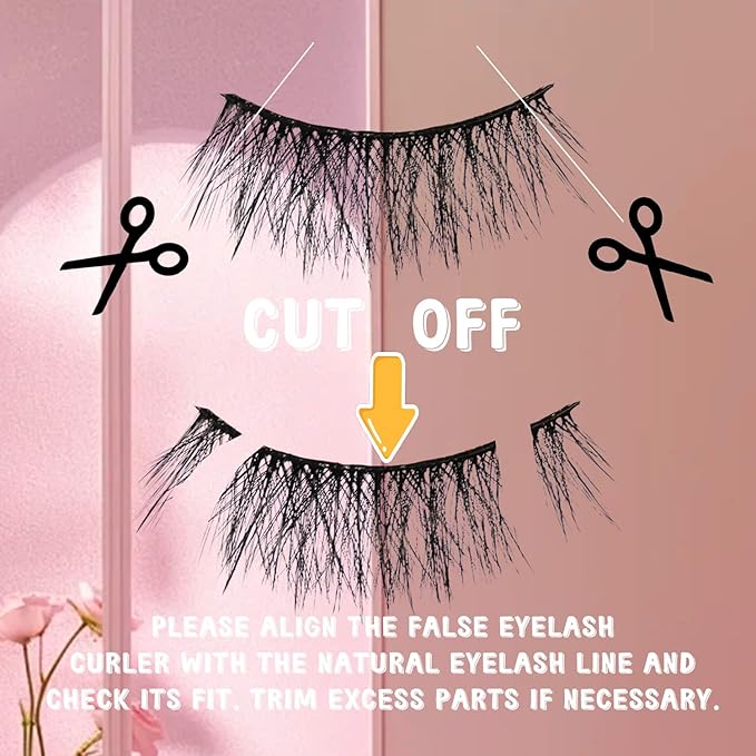 Mixed Style Faux Mink Lashes 27Pairs - 5D Fluffy Cat Eye False Eyelashes with D Curl, Soft Reusable Strip Lashes for Daily Makeup & Salon-Grade Extensions Effect