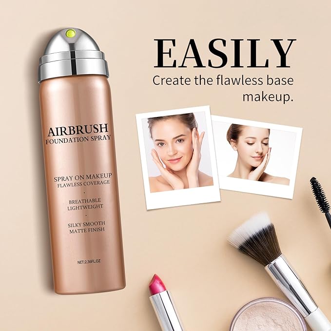 Magic Minerals Airbrush Foundation Smooth Matte Full Coverage Airbrush Flawless Setting Spray Foundation-03 Nude
