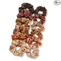 12PCS Satin Scrunchies Pack for Women and Girls, Soft Silk Hair Ties for Sleeping, No-Damage Satin Ponytail Holders for Thick or Curly Hair