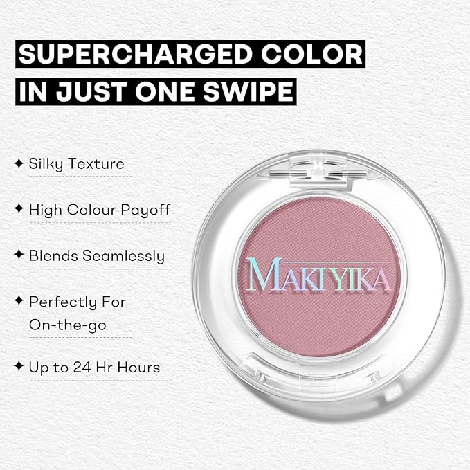 MAKI YIKA Mauve Taupe Plum Matte Single Eye Shadow Palette for Women, Pigmented Mauve Eyeshadow Powder for Brown Eyes Color Stay Long Lasting Waterproof Eye Makeup Palette, #10