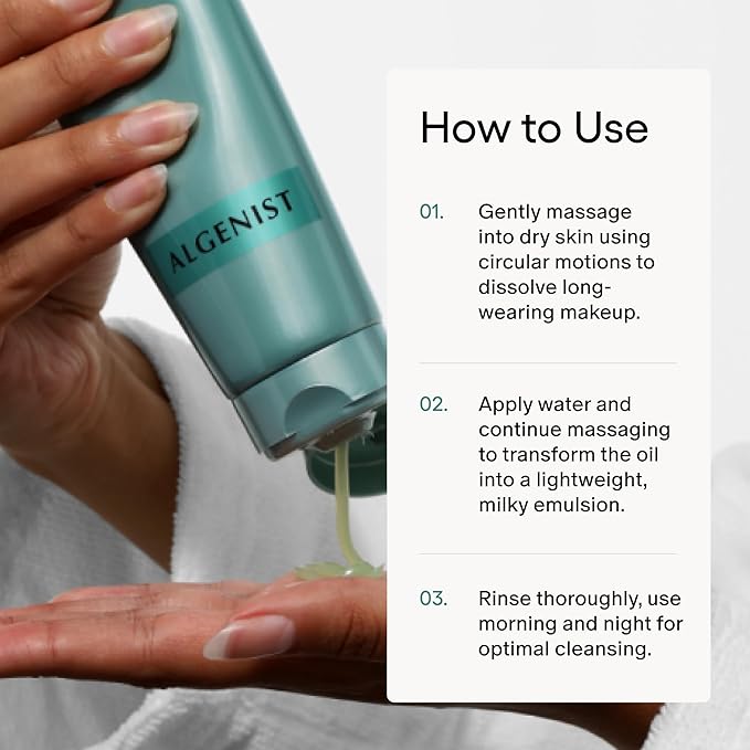 Algenist GENIUS Ultimate Anti-Aging Melting Facial Cleanser - Milky Cleansing Oil + Makeup Remover with Avocado Oil, Alguronic Acid and Microalgae Oil - Nourishes Skin + Improves Radiance (150ml)