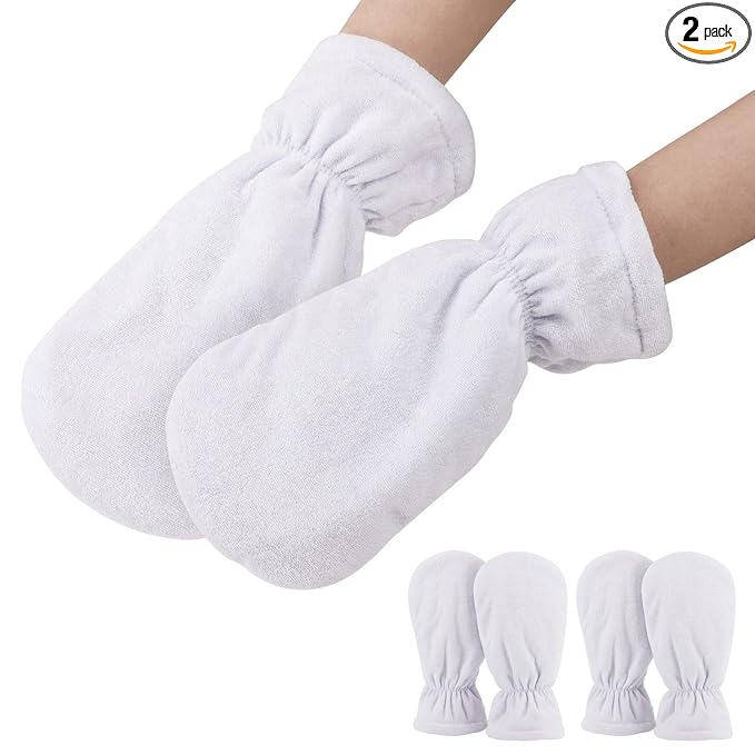 Segbeauty 4pcs Paraffin Wax Mitts, Thick Paraffin Heated Hand Covers, Paraffin Baths Gloves for Hot Wax Hand thera-py Bath Paraffin Thermal treat-ment SPA Wax Warmer Paraffin Wax Machine White