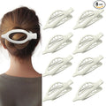 8 Pack Glossy White Flat Hair Clips for Women – Sleek Non-Slip Claw Clips with Strong Hold, Minimalist Hair Accessories for Bridal, Office, or Everyday Wear