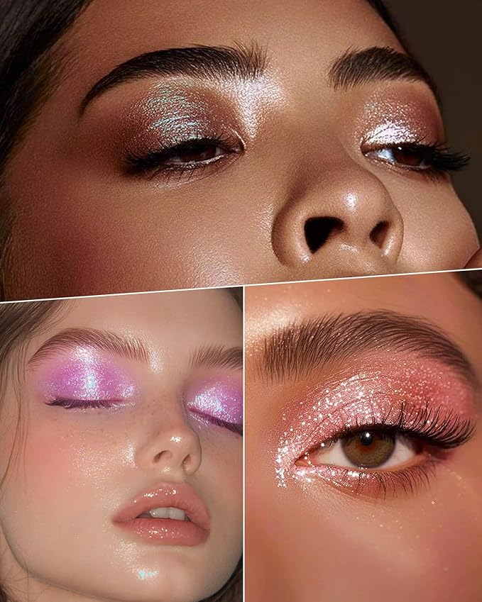 Duochrome Chameleon Single Eyeshadow, Purple to Blue Iridescent Shift, Creamy Putty Texture Cream-to-Powder, Zero Fallout Metallic Shimmer, High Pigment, Fits Magnetic Palette (Nebula)