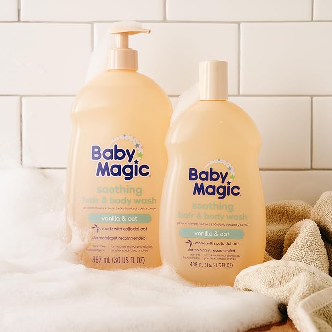 Baby Magic Soothing Hair & Body Wash, Vanilla & Oat, 30 Fl Oz (Pack of 2)
