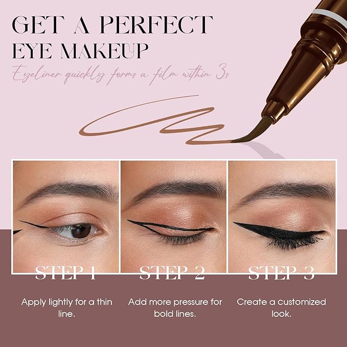FADLASH Waterproof Eyeliner Liquid, Brown Ink Matte Eye Liner,Smooth & Dry Quickly Eye Pen Smudge-Proof, Long-Lasting Natural Look, Not Prone, Highly Pigmented, Vegan (0.6 ml)