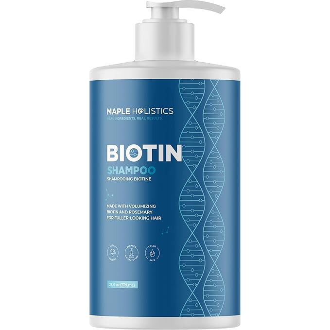 Rosemary and Biotin Shampoo for Thinning Hair - Vegan Volumizing Shampoo for Fine Hair with B Vitamins Argan Oil & Tea Tree Essential Oil - Paraben Silicone and Sulfate Free Vegan Formula (25 Fl Oz)