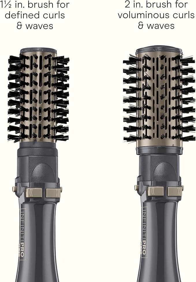 INFINITIPRO BY CONAIR Hot Air Styling Brush Set with 2-Inch and 1.5-Inch Bristles (Pack of 3)