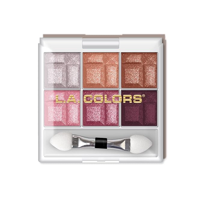 L.A. COLORS 6 Color Eyeshadow, Delicate CES463 (Pack of 2)