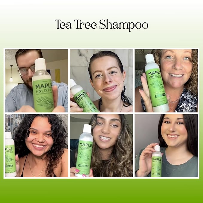 Clarifying Shampoo for Build Up & Oily Hair - Tea Tree Shampoo for Men and Women with Rosemary Essential Oil for Oily Hair and Scalp - Color Safe Vegan Sulfate Silicone & Paraben Free (8 Fl Oz)