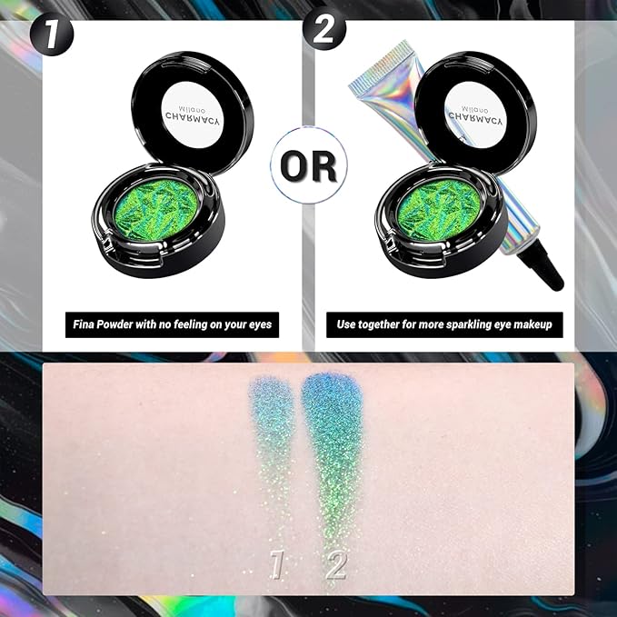 CHARMACY Duochrome Eyeshadow, Insane Shifters Chameleon Eyeshadow, Creates High-Impact, Metallic Eye Looks, 100% Vegan and Cruelty Free (Chameleon-#902, 0.05 Ounce (Pack of 1))
