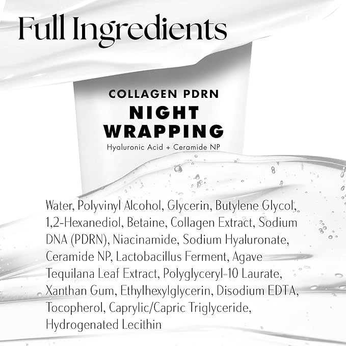 Clinical Resolution PDRN Collagen Night Wrapping Mask, All-In-One Nourish, Revitalize, Radiance for Youthful Glowing Skin Overnight Peel Off Face Mask Korean Skin Care Lab, 100ml 3 Pack