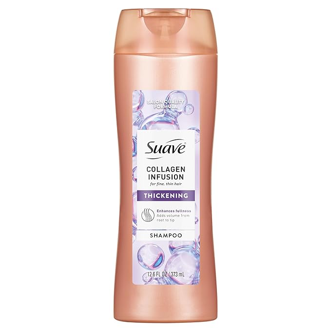 Suave Professionals Thickening Shampoo Collagen Infusion for Fine Hair Volumizing Shampoo 12.6 oz
