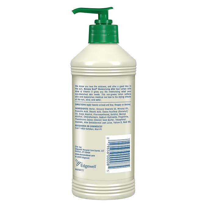 Banana Boat Moisturizing After Sun Lotion with Aloe and Vitamin E, 16Fl Oz, After Sun Care, Banana Boat After Sun Lotion, Sunburn Relief, 16Fl Oz