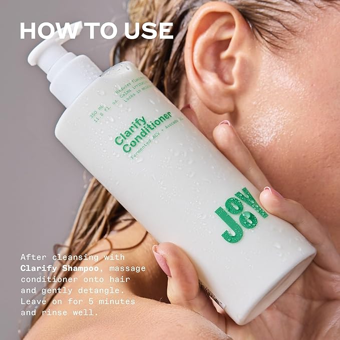 JOOY Clarify Conditioner Weightless Hydration, Soothes Scalp Irritation, Reduces Flakiness & Fights Frizz, Safe for All Hair Types & Color-Treated Hair, Free of Sulfates & Parabens, 11.8 fl oz