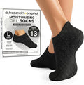 Dr. Frederick’s Original Moisturizing Gel Socks for Men & Women – Dry Feet & Cracked Heel Treatment – Full Foot Gel Lining With Mango Butter, Shea Butter, Jojoba & Coconut Oil (Large - Obsidian Oasis)