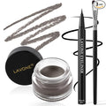 LAVONE Eyeliner Set - Waterproof Makeup Kit with Liquid eyeliner Pencil, Gel Eyeliner & Angled Eye liner Brush, Waterproof, Smudge Resistant, Long Lasting Formula - Gray