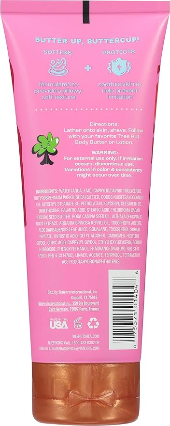 Tree Hut Whipped Shave Butter Moroccan Rose, Hydrating & Nourishing Shave Cream with Shea Butter & Aloe, Smooth Glide for Soft Skin, Floral Scent, 7 Fl Oz