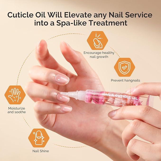 MelodySusie 10ml Cuticle Oil for Nails,Infused with Real Flowers, Strengthens, Repairs,Hydrating and Nourishing Cuticle Oil for Stronger, Healthier Nails Lavender 0.3fl. Oz