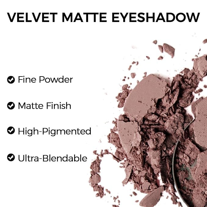 Erinde Single Light Brown Matte Eyeshadow Palette, High Pigment, Long Lasting, Intense Color, Neutral Nudes Naked Matte Pressed Powder Eye Shadow Palette