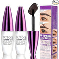 2Pcs Grey Brown Eyebrow Tint Peel Off Gel, Long Lasting Waterproof Brow Tint, Tattoo Eyebrow Gel Easy Peel Off, Sweatproof Eyebrow Tattoo for Busy Mornings, Sparse Brows and Travel