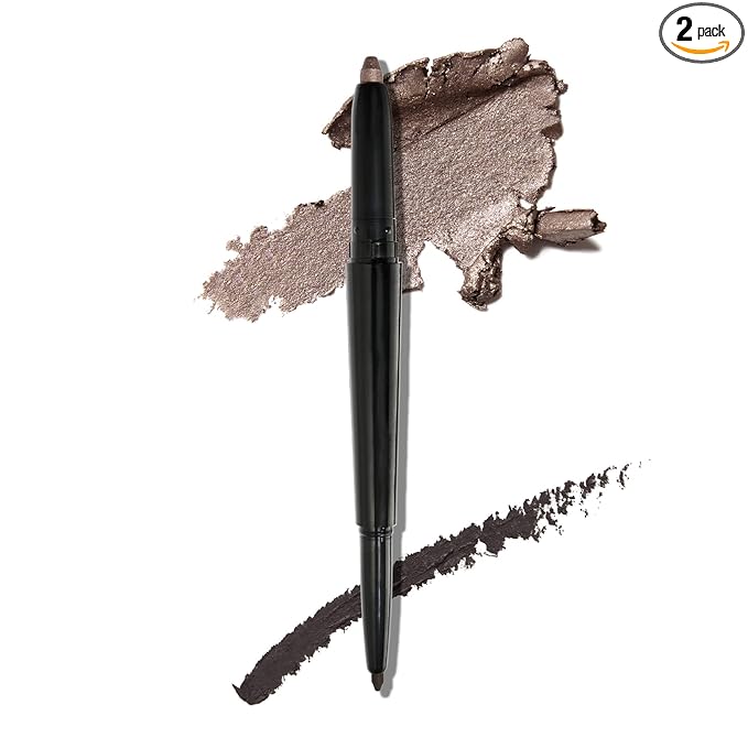 LAURA GELLER NEW YORK Swipe-n-Line Dual-Ended Eyeshadow + Eyeliner - Smokey (Charcoal/Shimmery Gray) - Cream Eyeshadow & Smooth Glide Eyeliner - Waterproof & Crease-free Color
