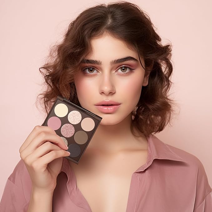 MYSTER ROSEY Neutral Eyeshadow Palette, Nude Eyeshadow Palette, Matte Eye Shadow Makeup Palette with Mirror, Long-Lasting Wear, Vegan, Cruelty-Free - 0.5oz