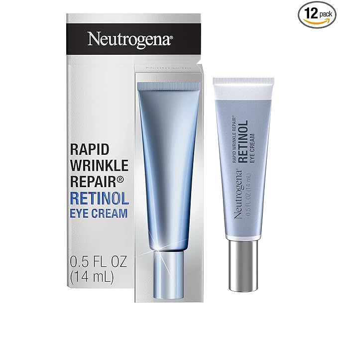 Neutrogena Rapid Wrinkle Repair Retinol Eye Cream for Dark Circles,Daily Anti-Aging Under Eye Cream with Retinol & Hyaluronic Acid to Fight Fine Lines,Wrinkles,& Dark Spots,0.5 fl. oz,(Pack of 12)
