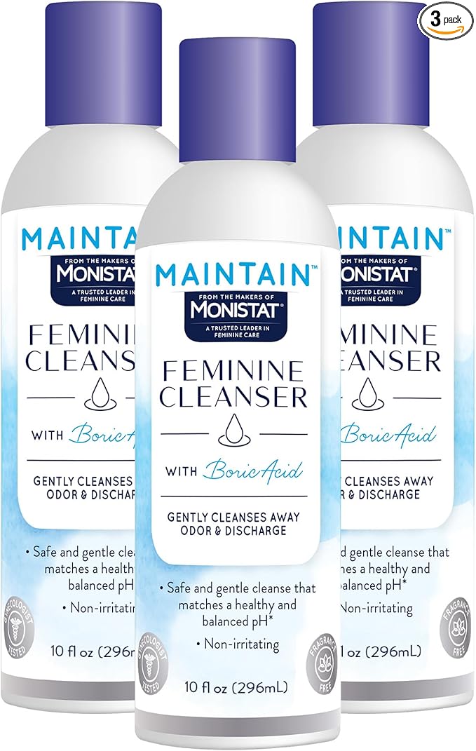 Monistat Boric Acid Feminine Wash, Fragrance-Free Intimate Wash for Women with Gentle pH-Balanced Formula, 10 Fl Oz, Pack of 3