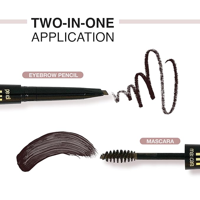 EBIN NEW YORK Secret of Pharaoh Dual Eyebrow Pencil & Mascara Natural Espresso | 2-in-1 Brow Pencil & Gel | Water-Resistant, Long-Lasting, Natural Finish | Vegan & Cruelty-Free