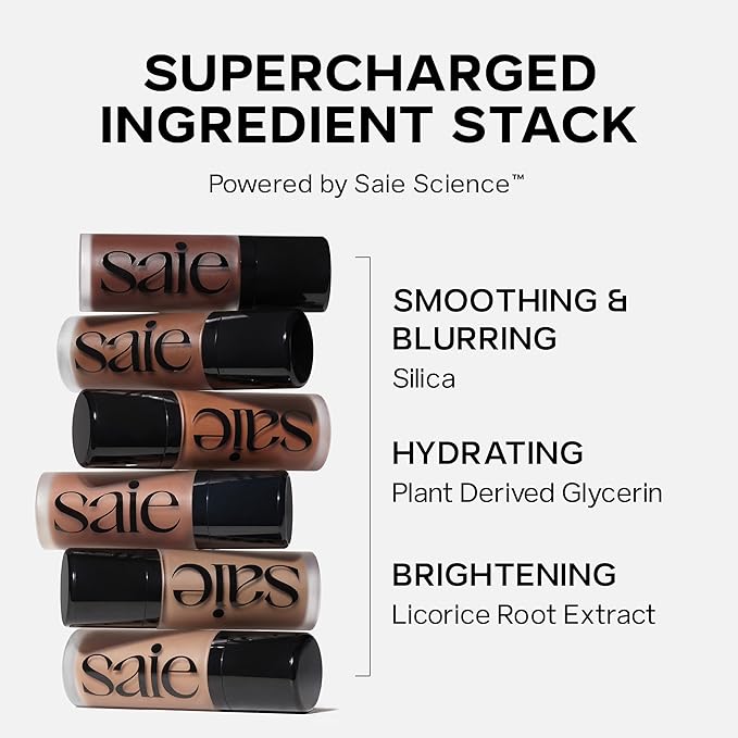 Saie Dew Bronze - Hydrating Liquid Bronzer Stick For a Sun Kissed Glow - Liquid Contour Stick Infused with Nourishing Skin Care Ingredients - Sculpted Face Makeup Essential - Sail (0.4 oz)